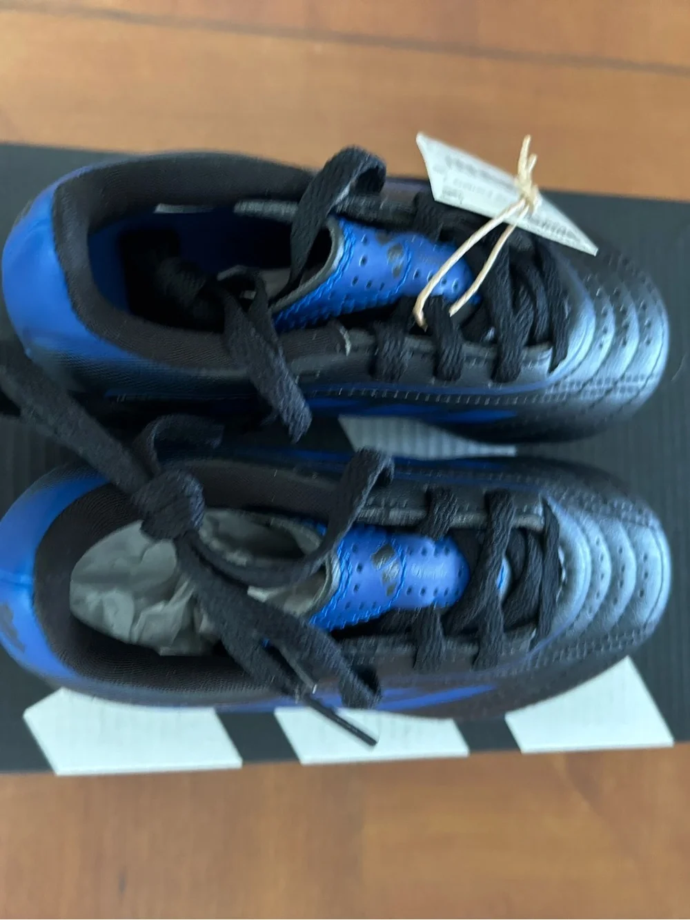 Adidas Toddler 9.5 Black and Blue Soccer Cleats